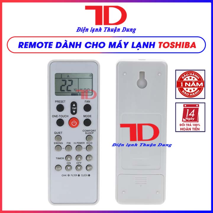 Remote máy lạnh dùng cho TOSHIBA Xám, điều khiển dành cho điều hòa TOSHIBA, Điện Lạnh Thuận Dung
