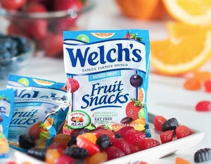 KẸO DẺO WELCH'S FRUIT SNACKS 90 GÓI (HỘP 2 KG) - date 6/21