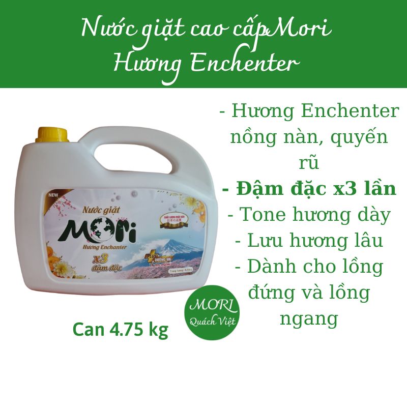 Nước giặt MORI hương comf/enchen/ lovely, can 5L
