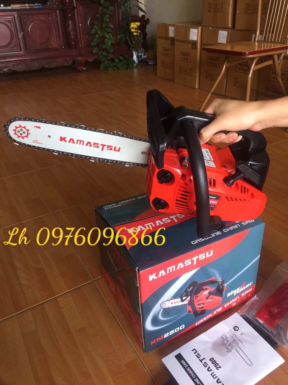 Máy cưa xích chạy xăng kamastsu km 2500 cưa mini,cưa cụt lam 30mm-2021- điện máy phúc an