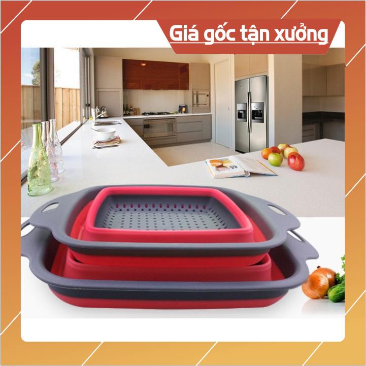 Bộ 2 Rổ Xếp Gọn Vuông Cao Cấp