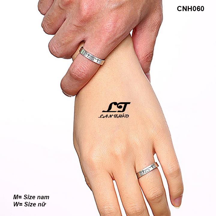 [HCM]Nhẫn cặp đôi nhịp tim ver3 CNH060 Không đen không rỉ sét