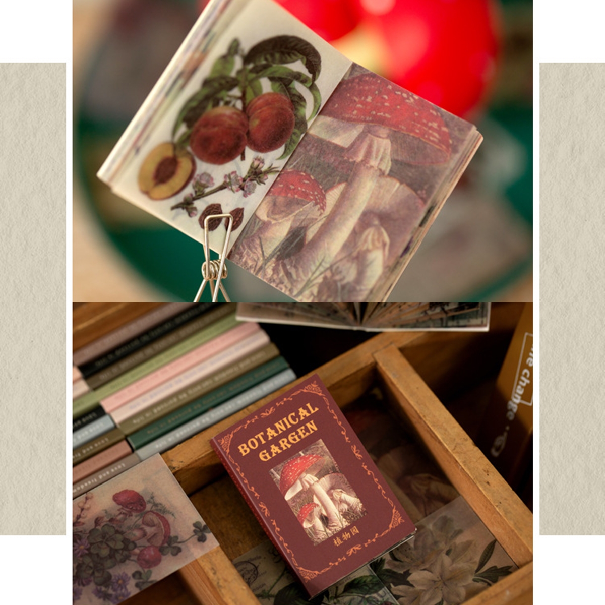 Cuốn 50 miếng giấy note vintage trang trí journal
