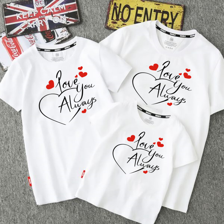 [HCM]áo gia đình | áo nhóm đẹp | size 5-90kg | love you alway |