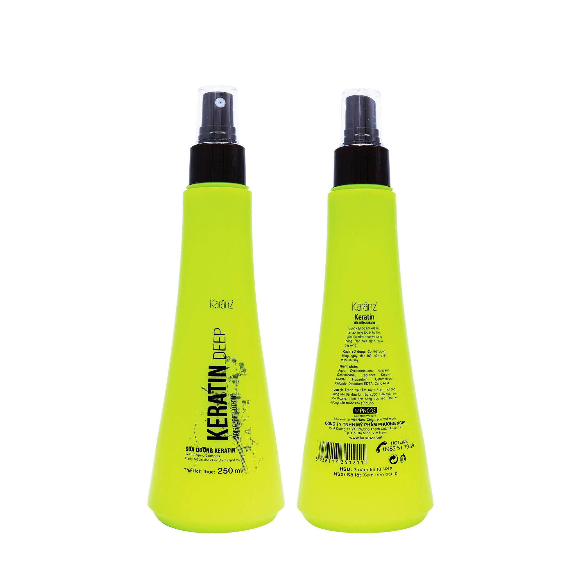 Xịt dưỡng tóc mềm mượt Karanz Keratin Deep 250ml