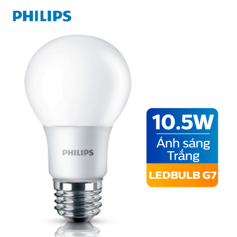 Bóng đèn Philips LED 10.5W 6500K E27 A60 - Ánh sáng trắng