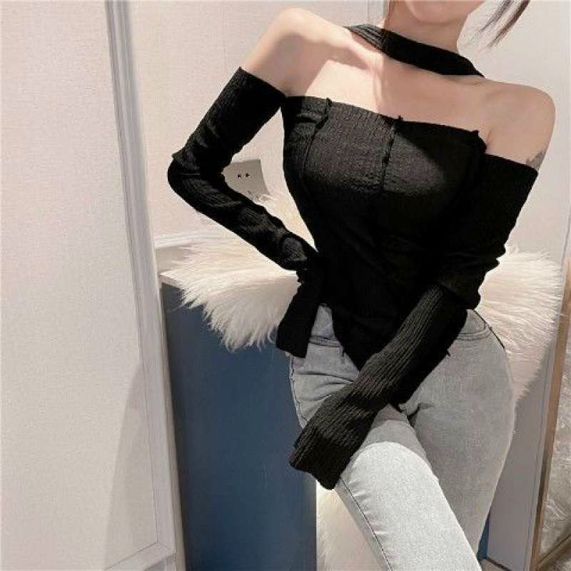 Áo Croptop Choàng Cổ Tay Dài (Hàng QC) A5239