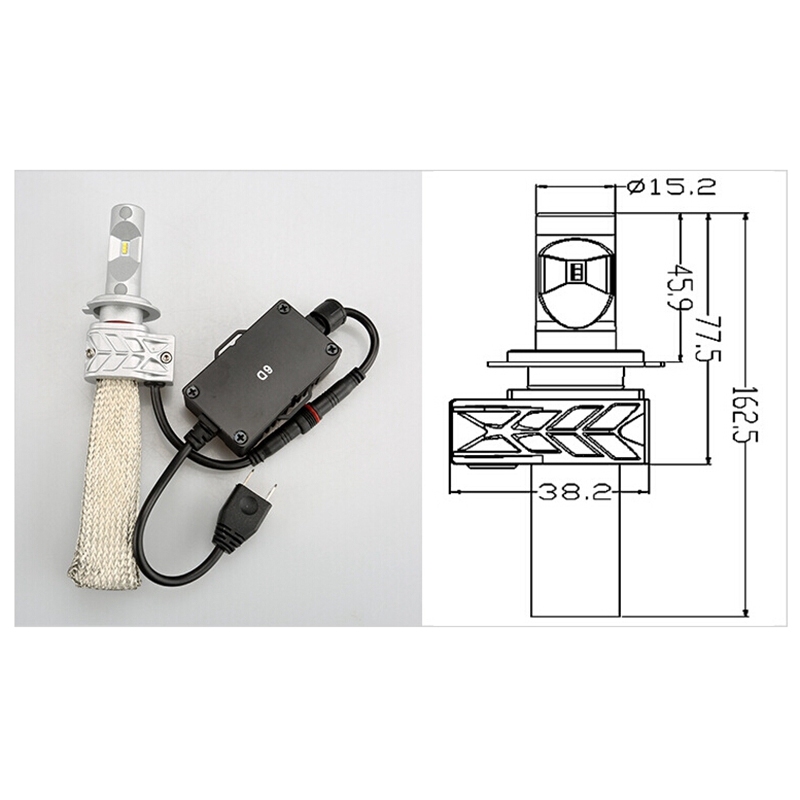 H7 Led Car Lights Car Headlight Lamp Bulb Led Light 12V 8000Lm 6000K 2Pcs