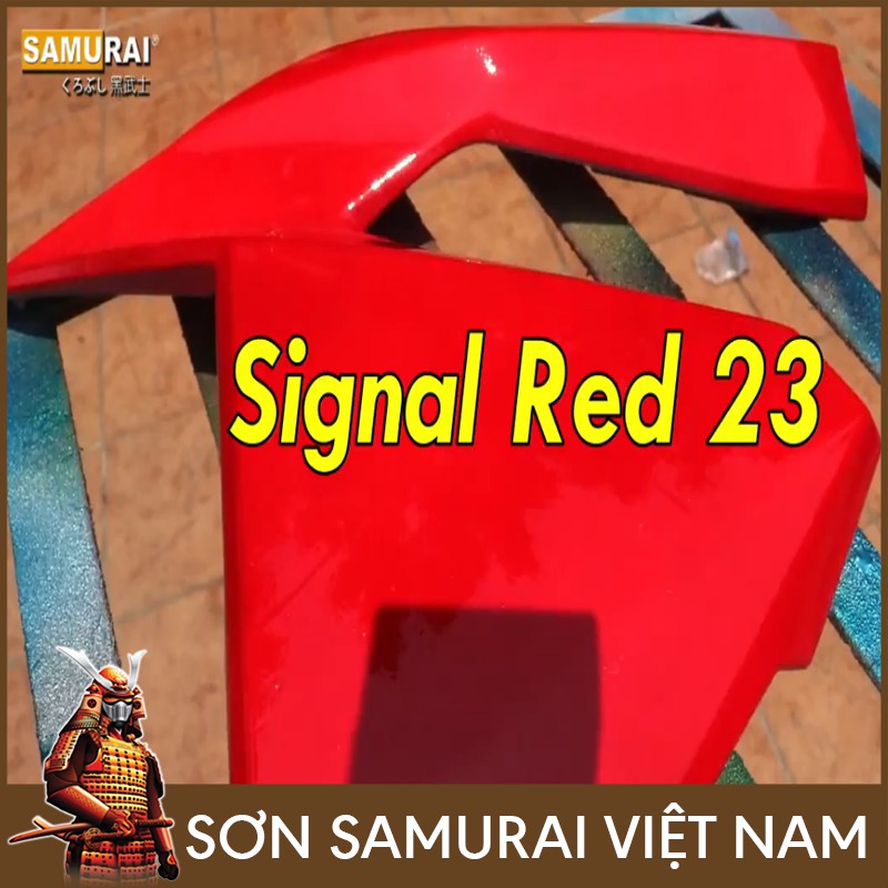 Sơn xịt Samurai màu Đỏ Nổi Bật - 23 (400ml) (có khả năng kháng xăng A92, A95)