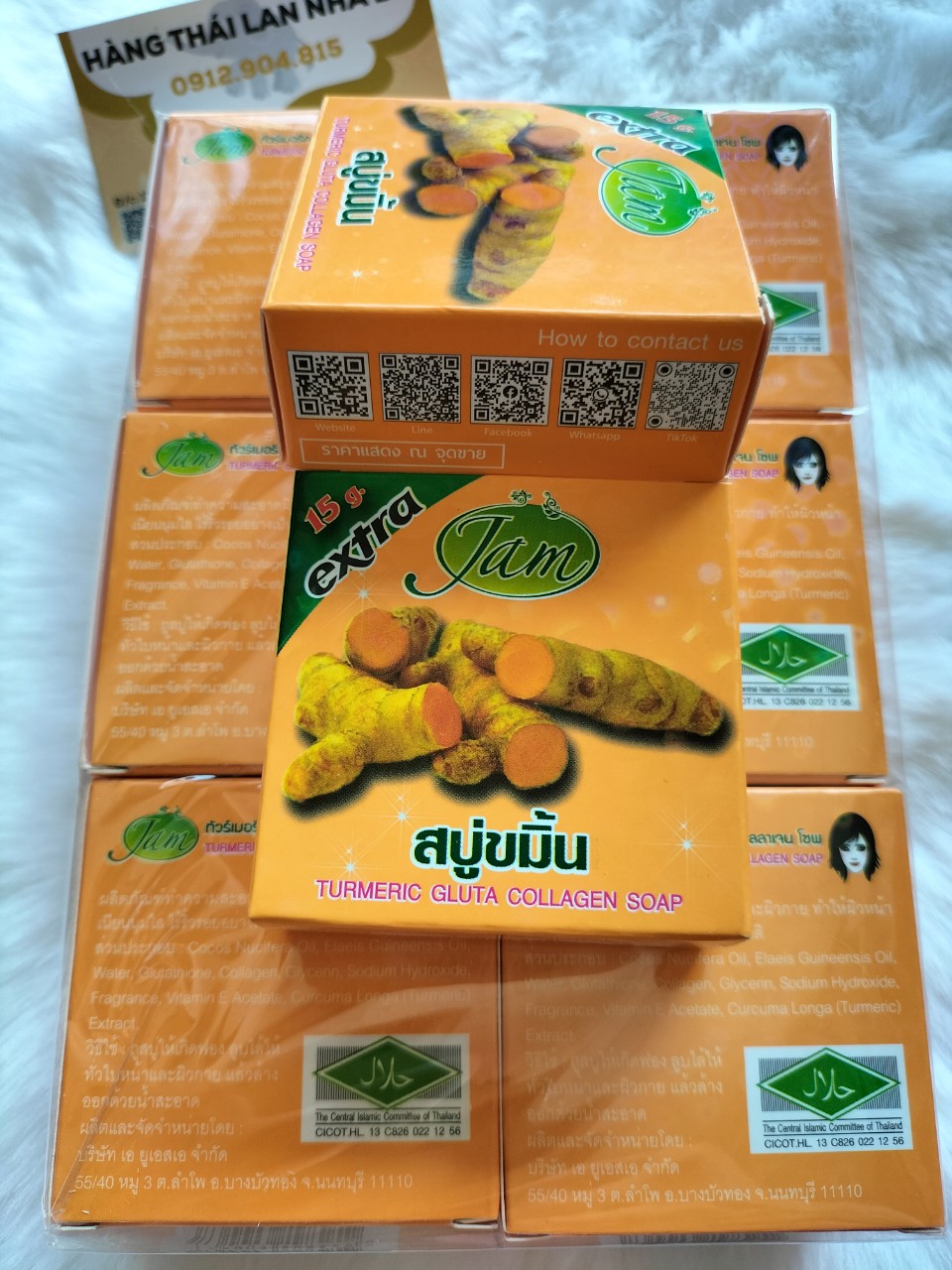 3 cục Xà Bông Nghệ Thái lan Jam