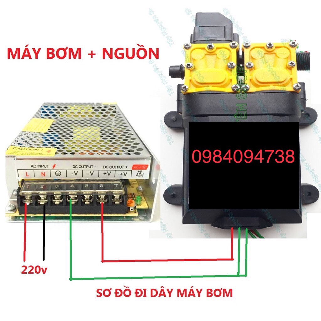 Máy bơm đôi Sinleader hoặc Việt Nhật 12v siêu mạnh