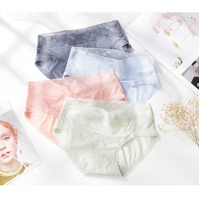 Quần lót nữ, quần chip cotton lụa mềm mại phối ren cao cấp