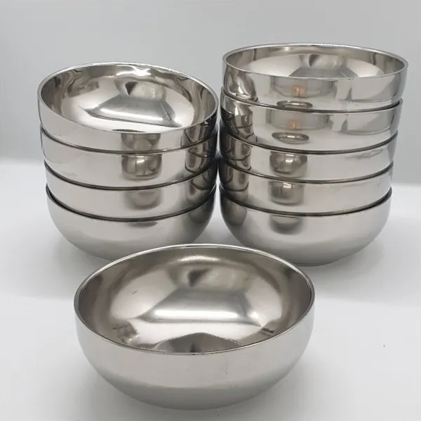 [HCM]Bộ 10 chén inox 2 lớp cách nhiệt (Bạc)
