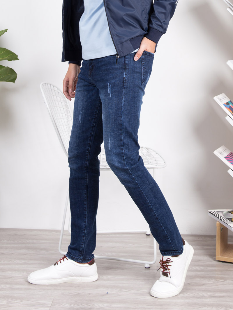 Quần Jean Nam Co Giãn Ống Côn Form Trẻ Trung