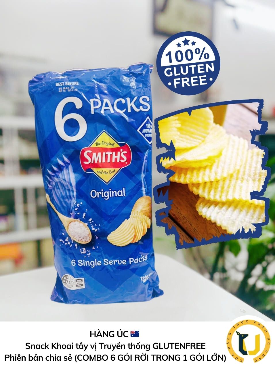 (HÀNG ÚC) Snack hình chuột túi biểu tượng JUMPY’S gói to gồm 5 gói nhỏ chia sẻ