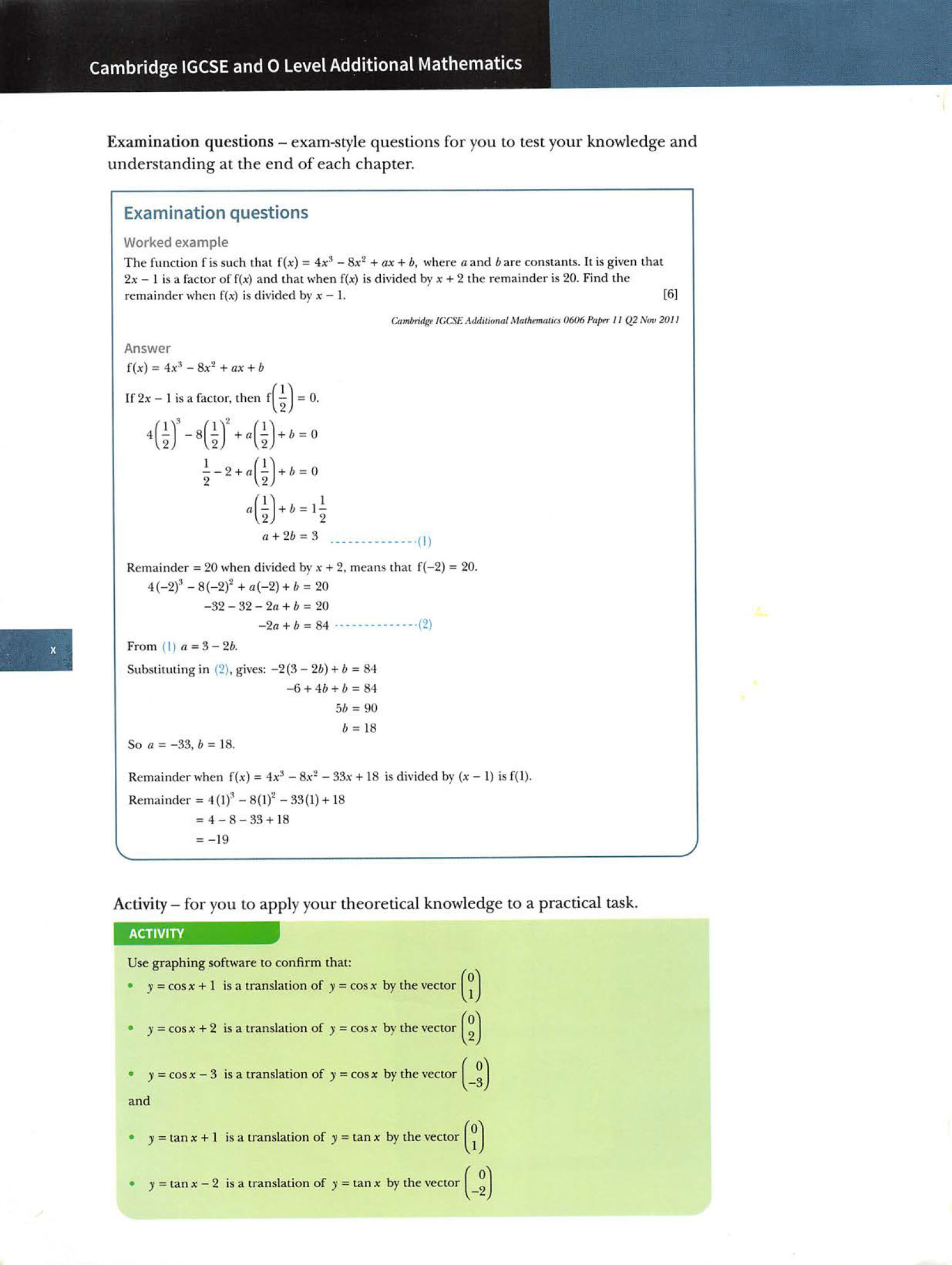 Cambridge IGCSE® and O Level Additional Mathematics Coursebook