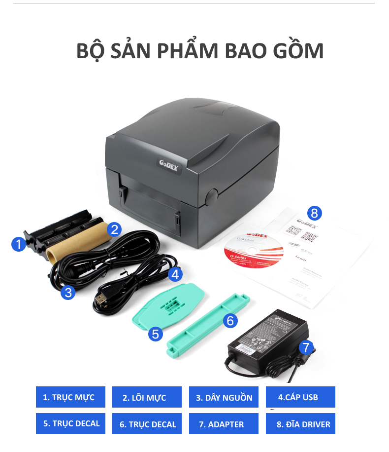 Máy in mã vạch nhãn Godex G500 (USB)