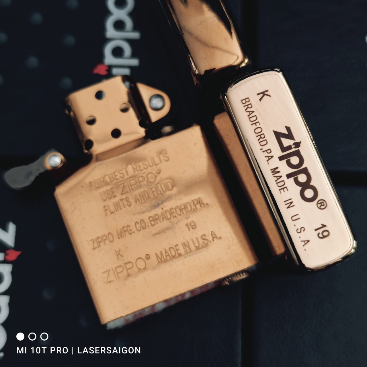 Bật Lửa Zippo Mỹ Đời 2019 Mẫu Màu Vàng Đồng Trơn ( TẶNG CHAI XĂNG 20ml + Hộp).