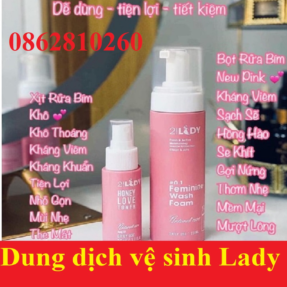 COMBO Phụ khoa 2LADY | Dung dịch vệ sinh tạo bọt + Xịt thơm [CHÍNH HÃNG MAGIC SKIN 2!LADY]