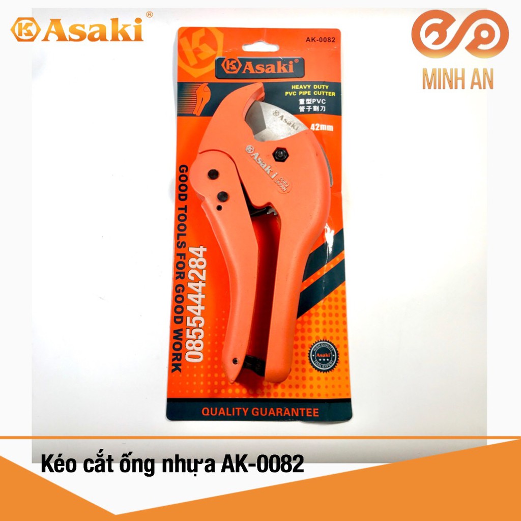 Kéo Cắt Ống Nhựa Pvc, Ppr, Pe Asaki Ak-0082 42Mm (Hạng Nặng)