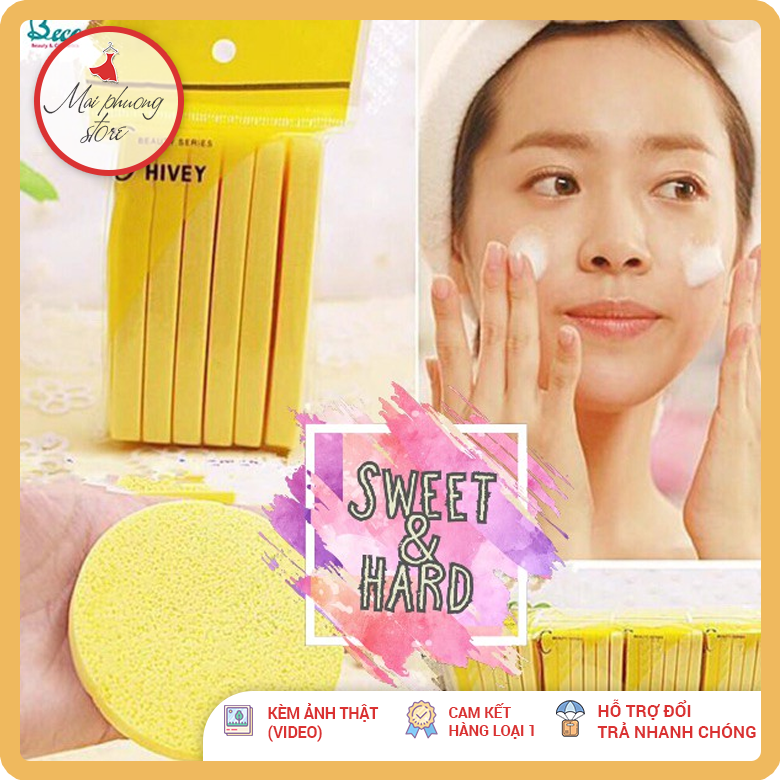 MÚT RỬA MẶT BỌT BIỂN (2 miếng) - bông mút rửa mặt (2 miếng - Loại 1) - MRM