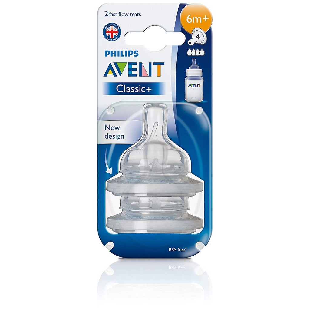 Núm Ti Thay Bình Sữa AVENT Classic , cổ hẹp (đủ size)