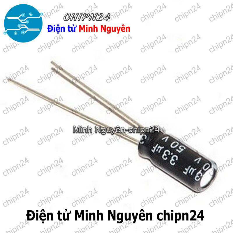 [25 con] (F247) Tụ hóa 3.3uF 50V Đen (5x11mm) - HH000698