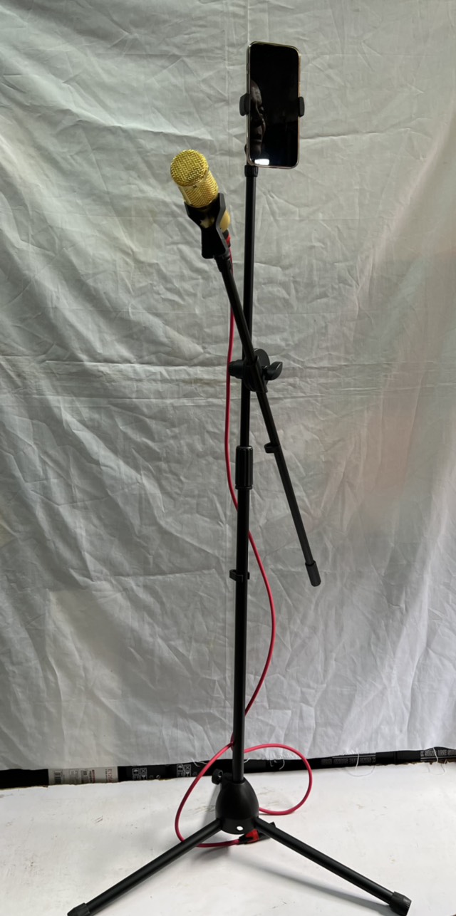 Chân đế micro đứng Boom Mic Stand dùng micro và kẹp điện thoại