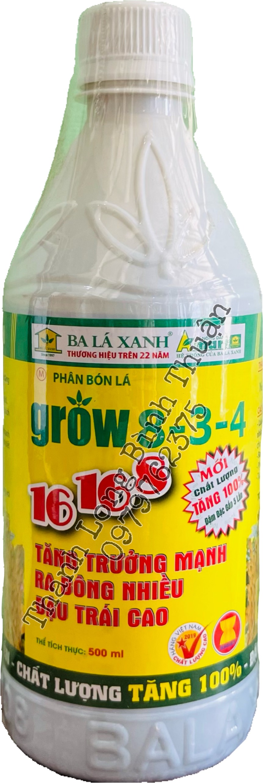 Phân Bón Grow - Ba Lá Xanh (8 - 3 - 4) Đậm đặc gấp 5 lần - Chai 500ml