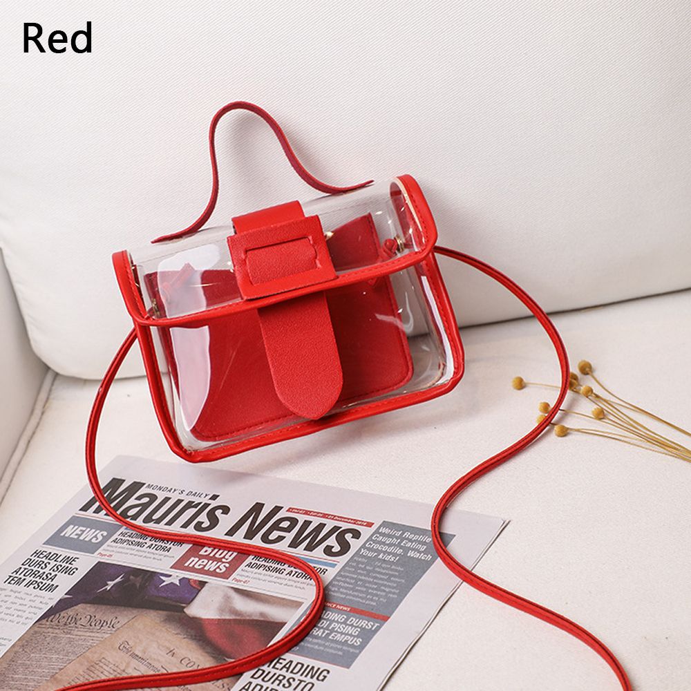 LULU Túi Xách Đeo Chéo Trong Suốt Bằng Nhựa PVC Màu Kẹo Ngọt Thời Trang, Ly Hợp Túi Nhắn Tin, Túi Đeo Vai