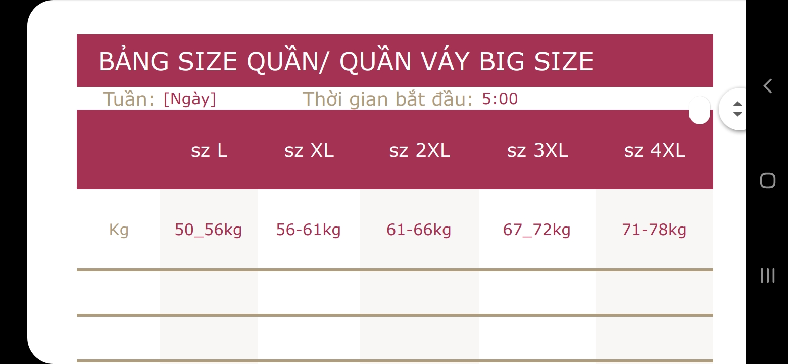 Quần giả váy BIG SIZE G012