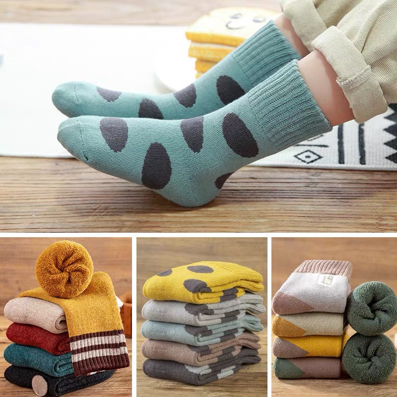 Combo 5 đôi Tất Vớ len xù cho bé trai bé gái