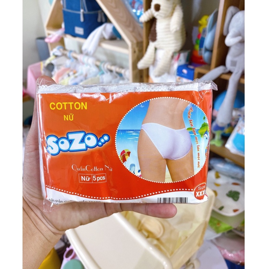 Gói 5 quần lót vải Cotton SoZo cho bà bầu cho bà bầu