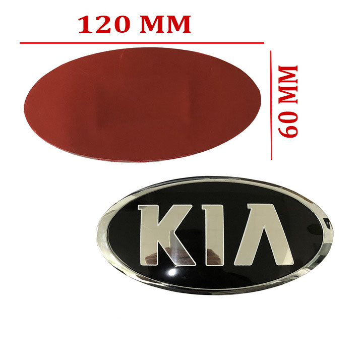 Logo biểu tượng gắn trước và sau của hãng xe-KIA - Kích thước: 115x58mm, 120x60mm, 130x65mm và 150x75mm