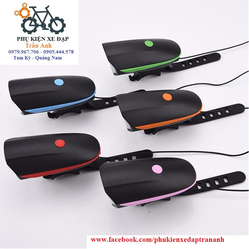 Đèn Xe Đạp - Đèn Kèm Còi 2in1 7588 Xe Đạp Sạc USB