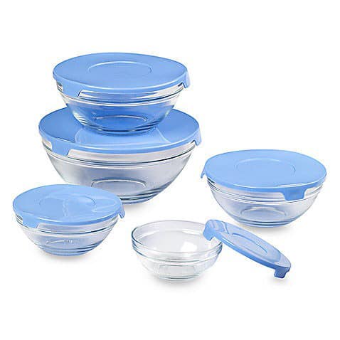 Bộ bát thủy tinh 5 món có nắp
