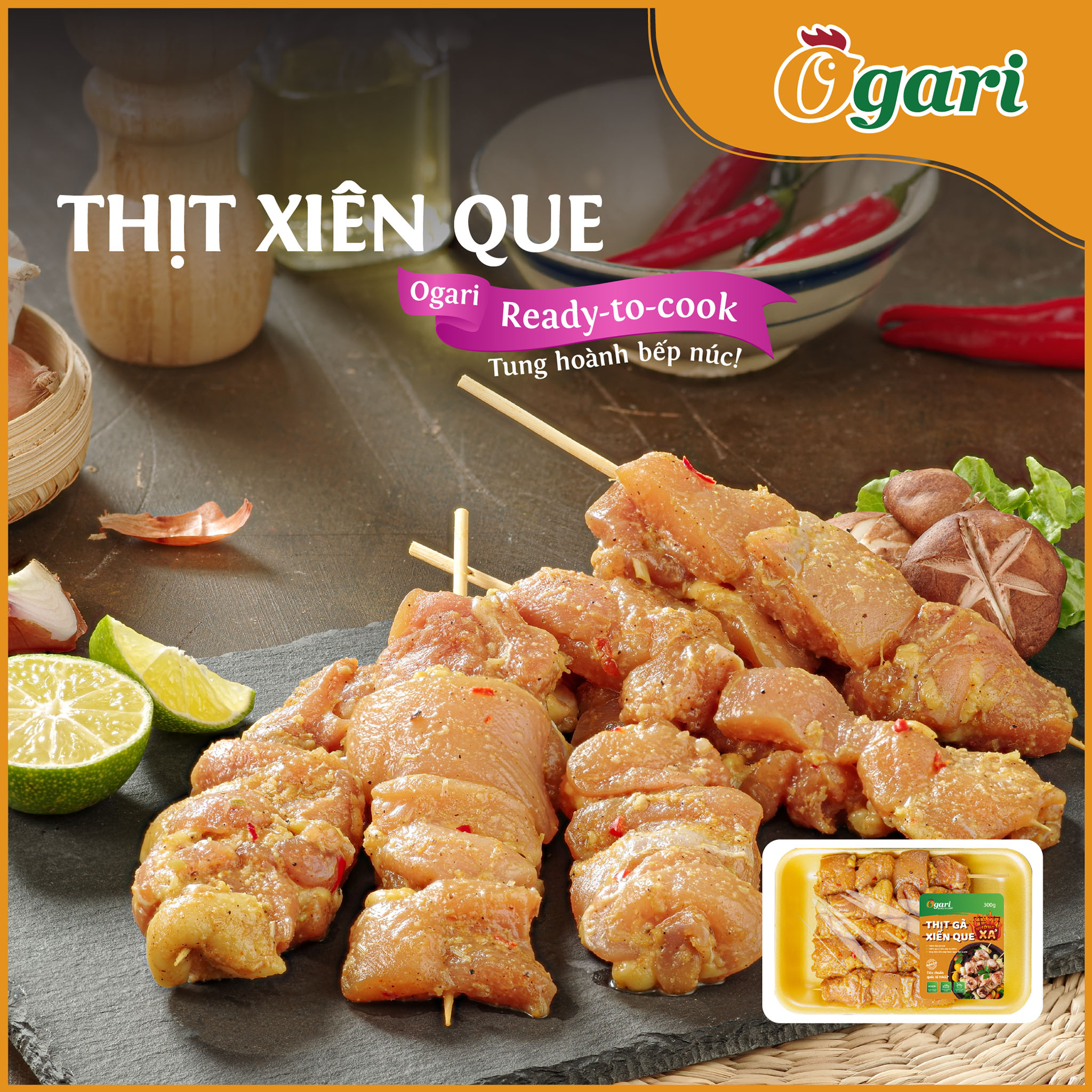 Thịt Xiên Que Ogari Khay 300 gram