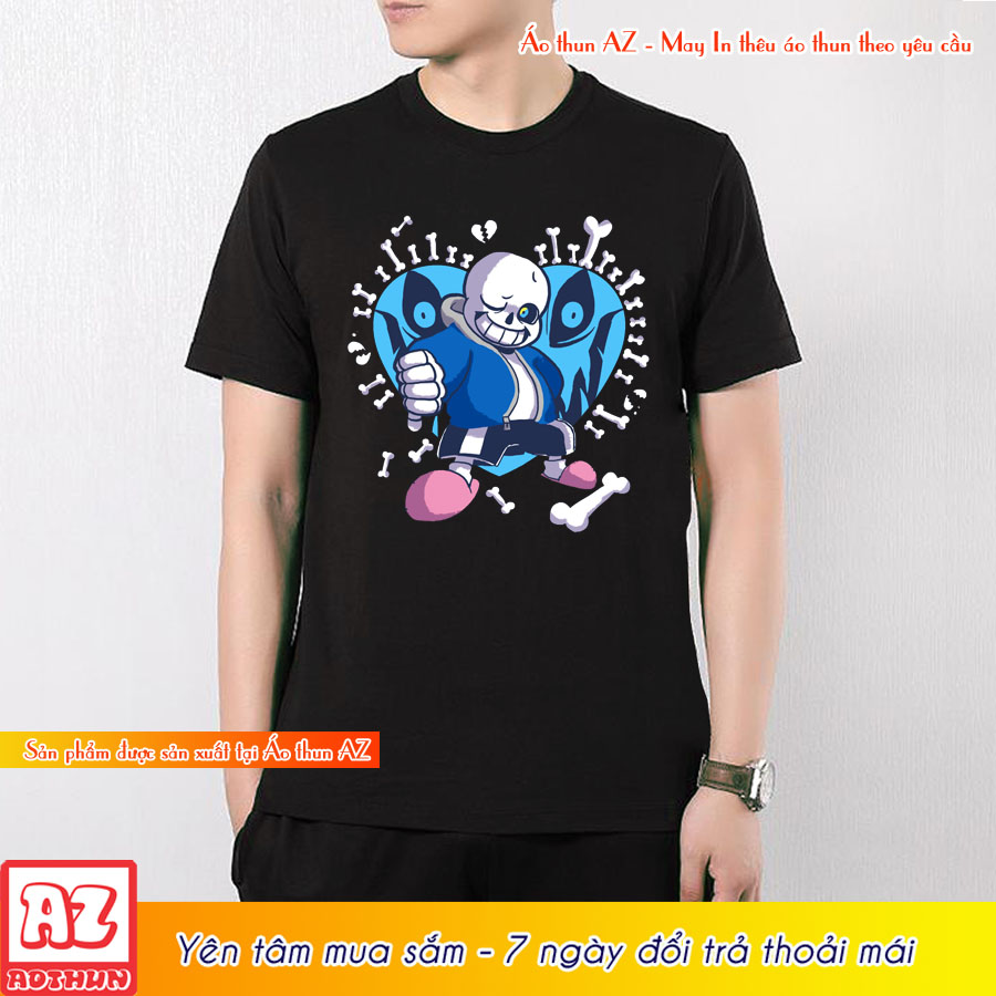 Áo thun game Undertale Sans chibi màu đen - Có size trẻ em M2811