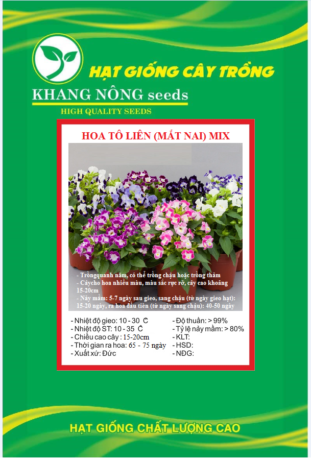 Hạt giống hoa tô liên nhiều màu - gói 10 hạt