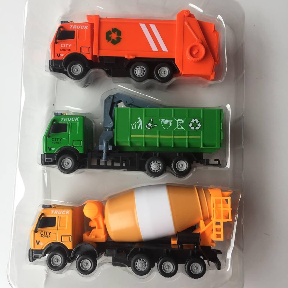 Set 3 chiếc xe công trình bằng sắt siêu bền