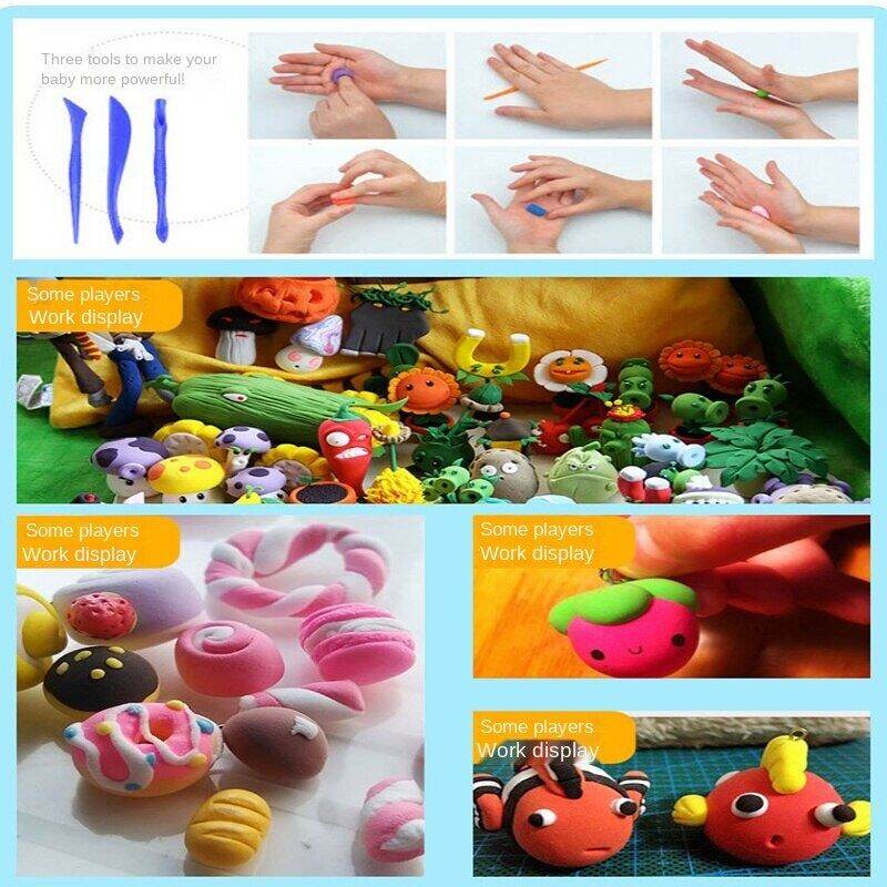 Đất nặn xốp tự khô nhiều màu, đất an toàn cho bé (set 12 màu)