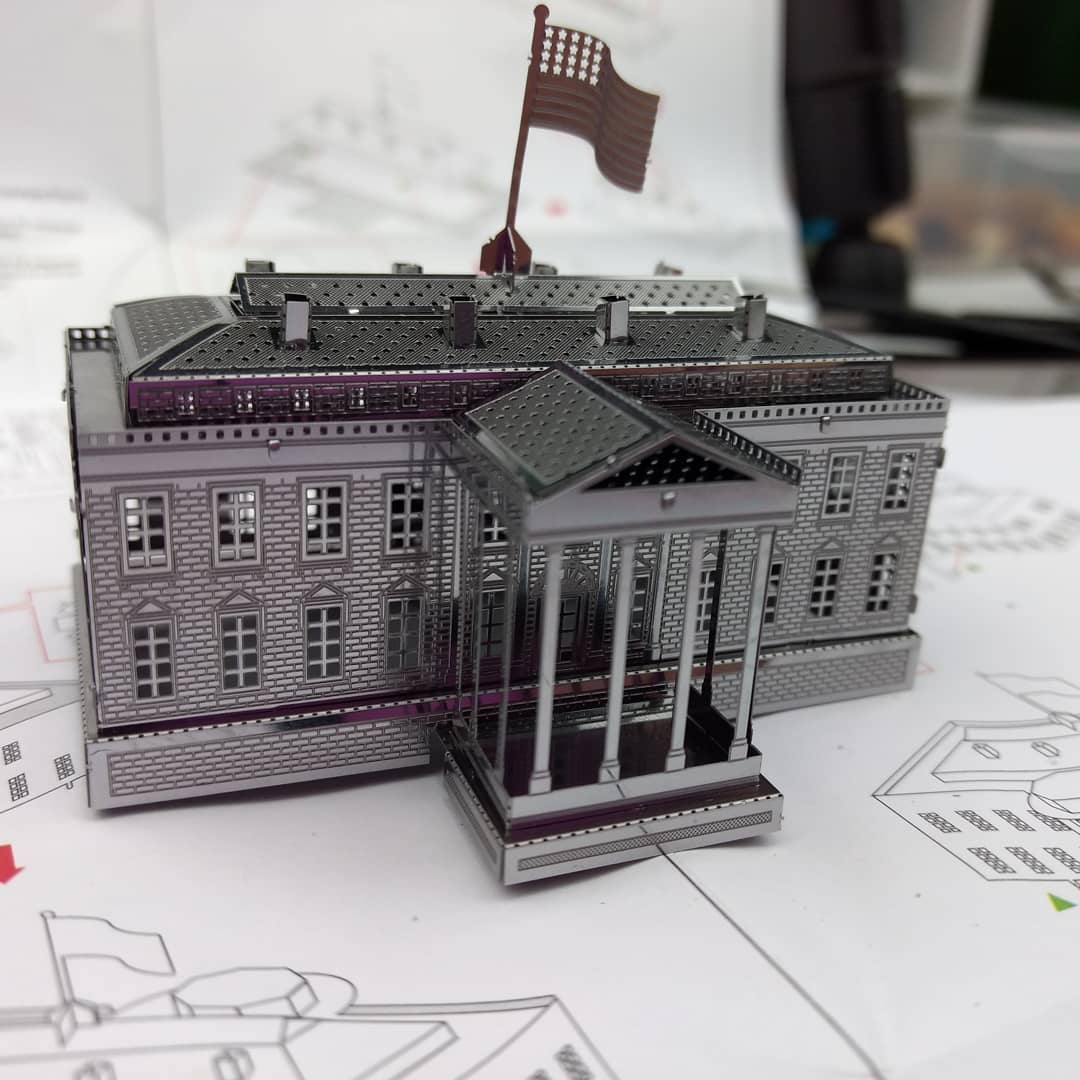 Mô Hình 3D Kim Loại Lắp Ráp Nhà Trắng Mỹ [Chưa Lắp]