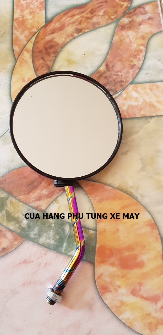Gương tròn xe cup 81 chân titan - ốc 8 li ren thuận