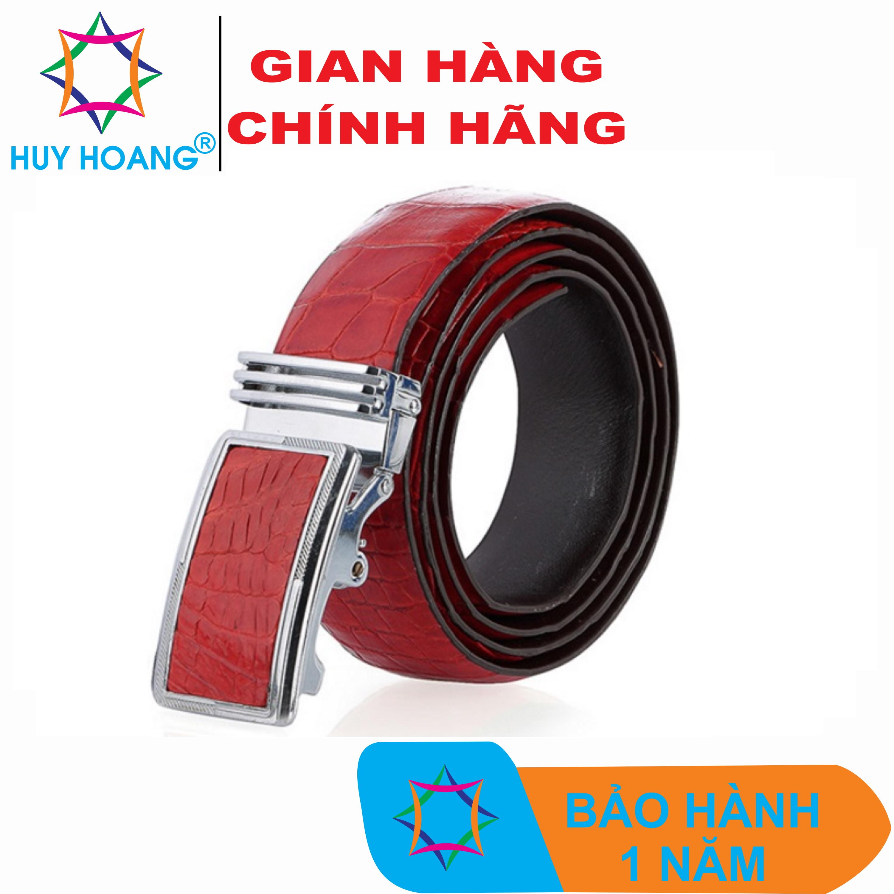 Thắt lưng nam da cá sấu  màu đỏ HK4256