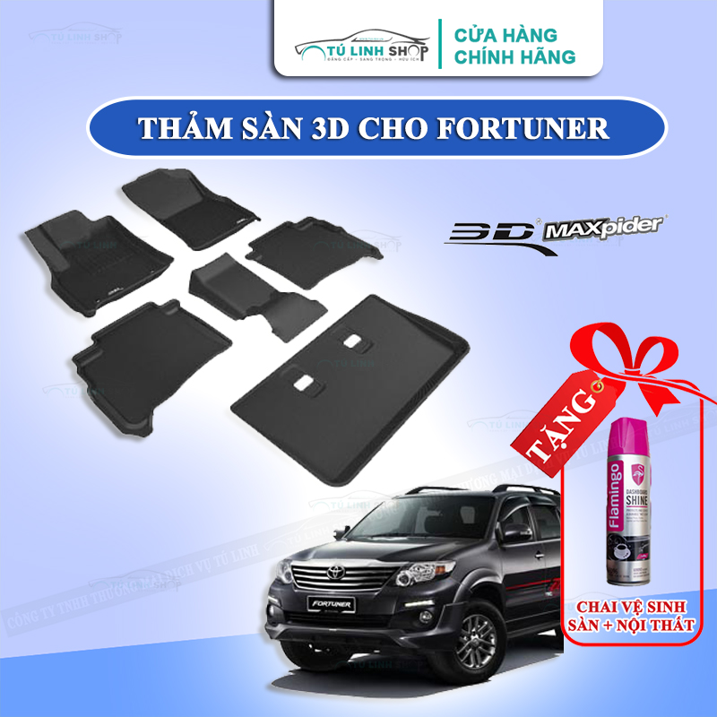 Thảm lót sàn fortuner, innova bằng khuôn đúc hãng 3d maxpider kagu, chất liệu xpe an toàn không độc hại