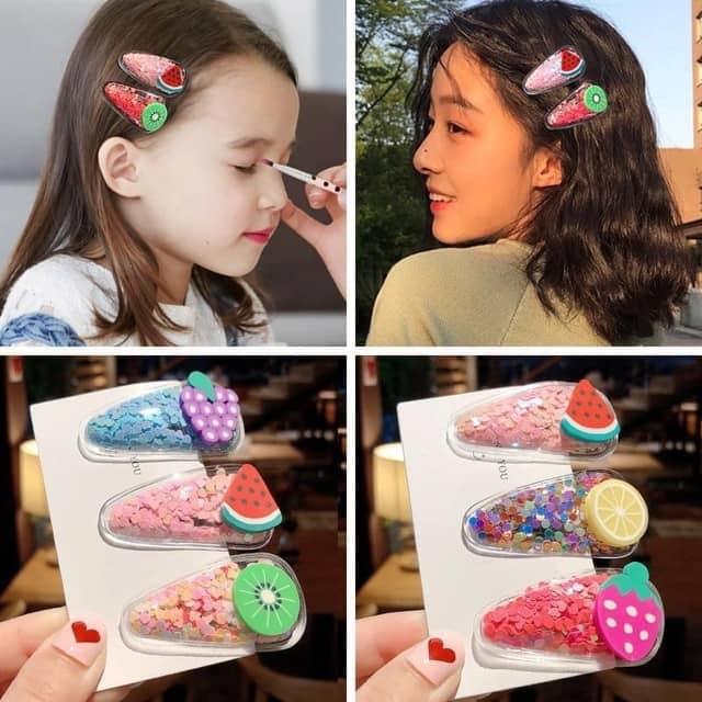 Sét 2 kẹp tóc hình hoa quả cho bé yêu