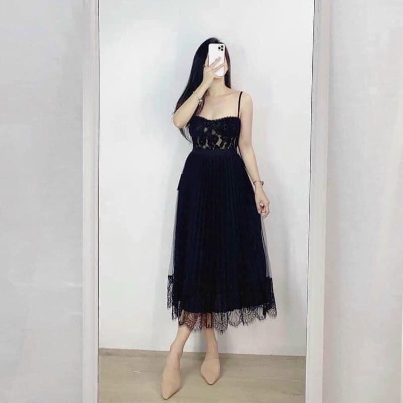 CHÂN VÁY VIỀN REN XẾP LY QUỐC DÂN