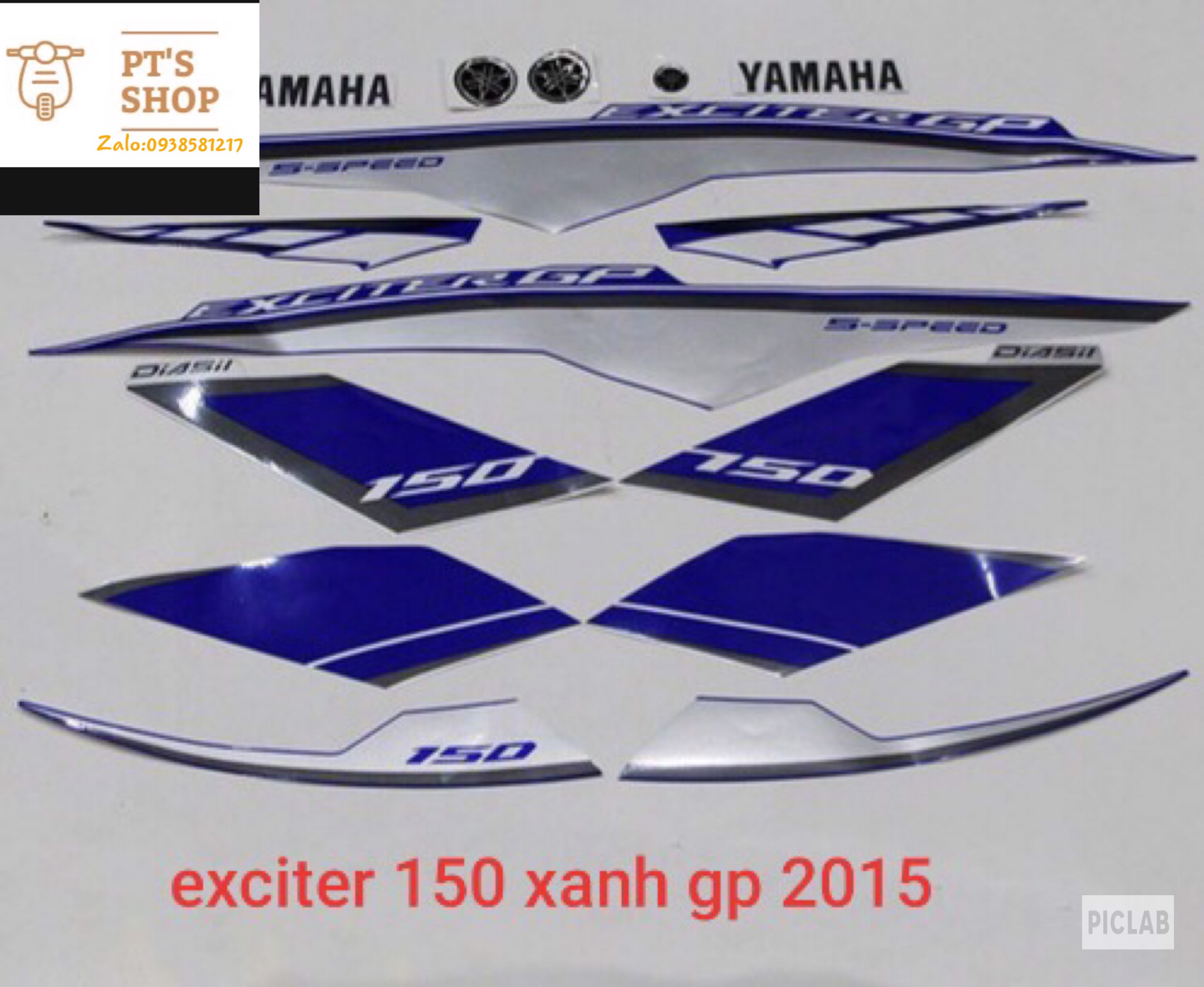 [HCM]BỘ TEM EXCITER 150 MÀU XANH GP ĐỜI 2015