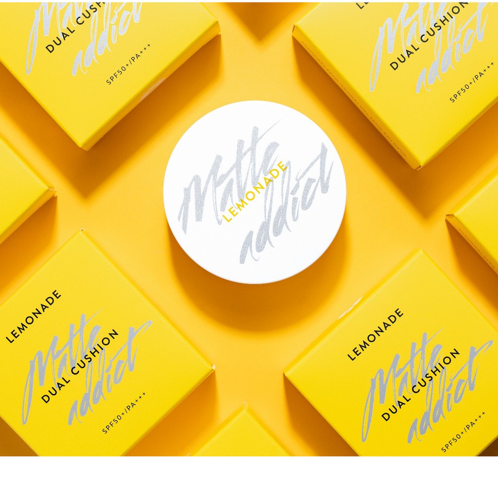 [Kèm Face Filler] Phấn nước kiềm dầu cấp ẩm Lemonade Matte Addict Dual Cushion 16g
