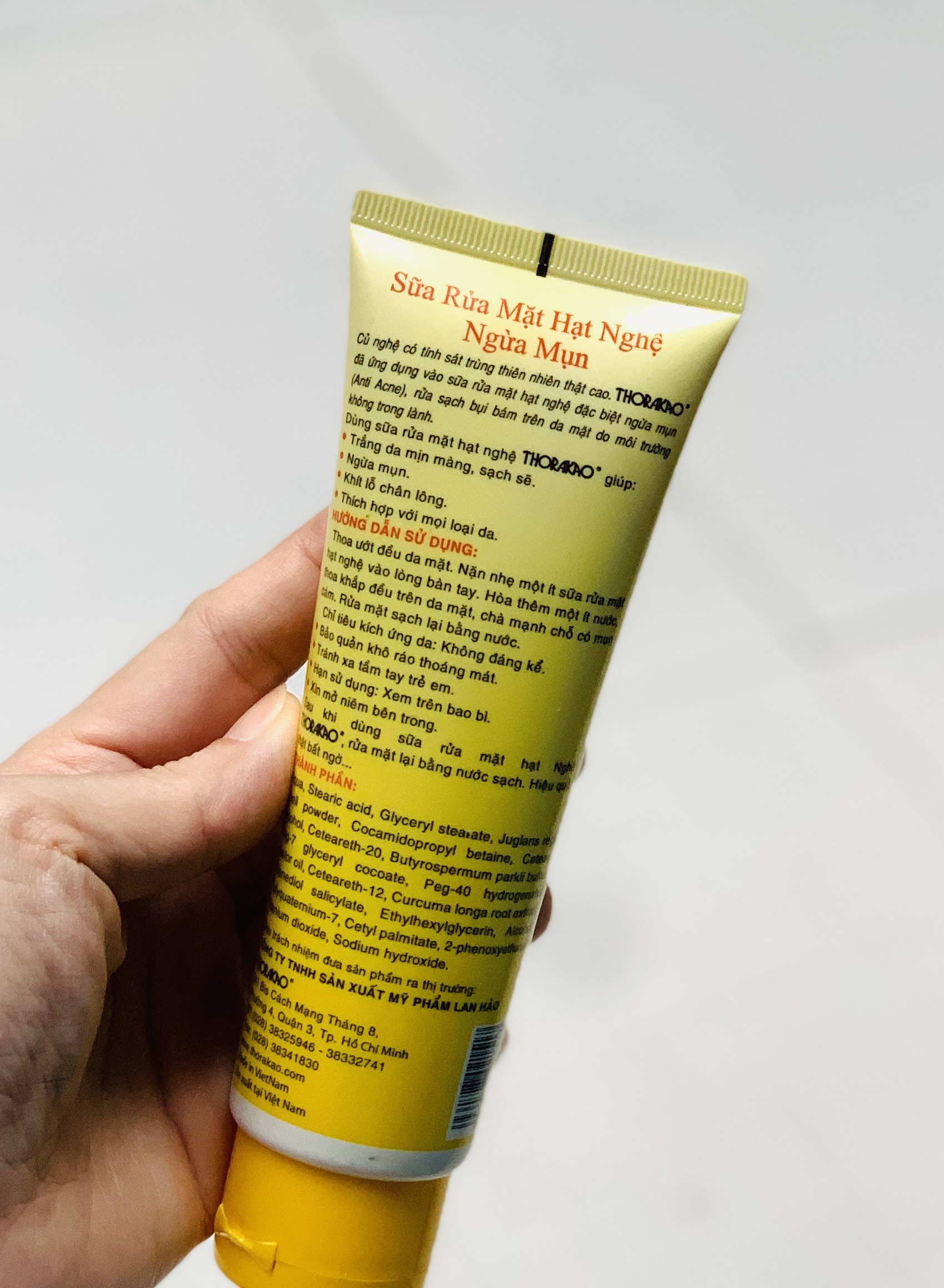 [HCM] 1 TUÝP SỮA RỬA MẶT HẠT NGHỆ ( NGHỆ CỦ HOẶC NGHỆ LÁ) THORAKAO 100G - CÓ 2 LỰA CHỌN